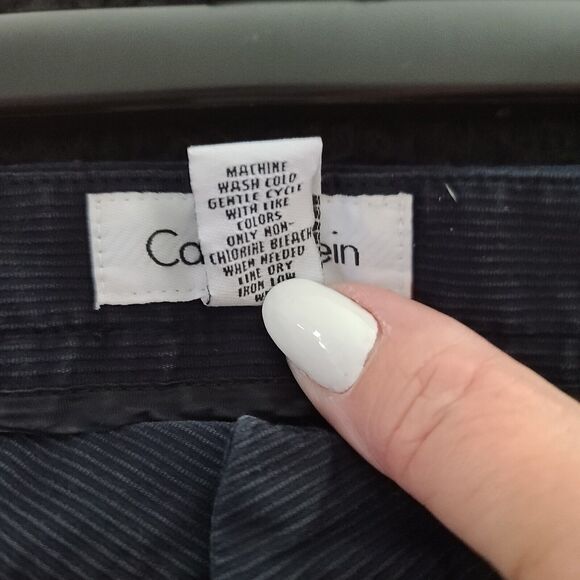 Calvin Klein Womens Corduroy Pants Blue Size 10 Cotton Blend Stretch Pockets - Picture 7 of 12